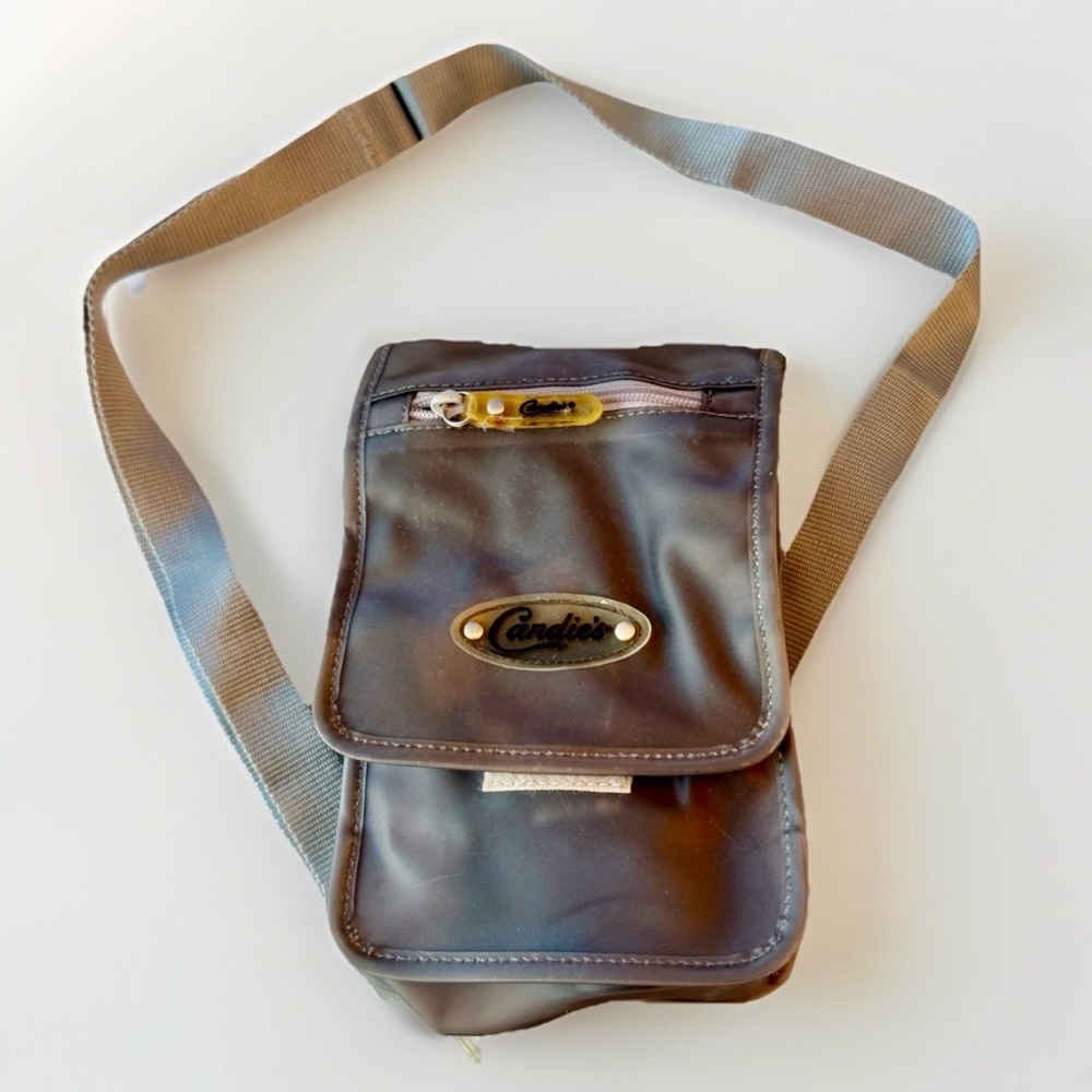 Vintage VTG Candies 90's Crossbody Mini Messenger Bag Y2K Satchel Grey